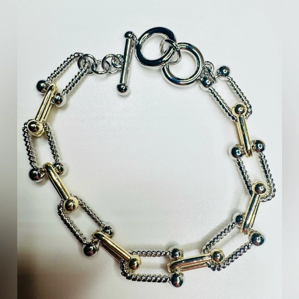 Hardware Bracelet Two Tone Toggle Closure - Picture 1 of 1